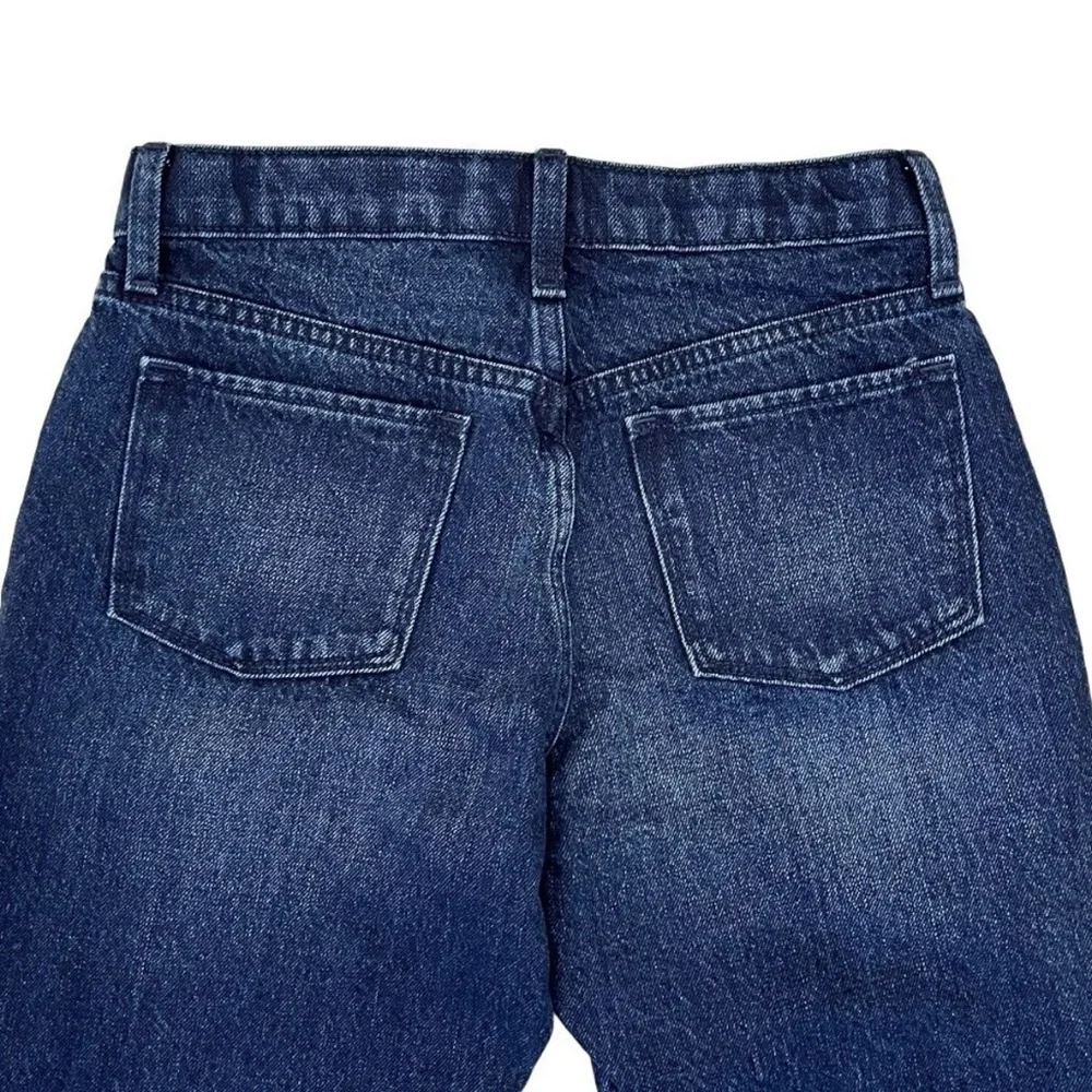 Old Navy Girls 14 OG Straight Jeans High Rise Dark Blue Adjustable Waist